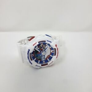G-Shock White, Blue, and Red Watch